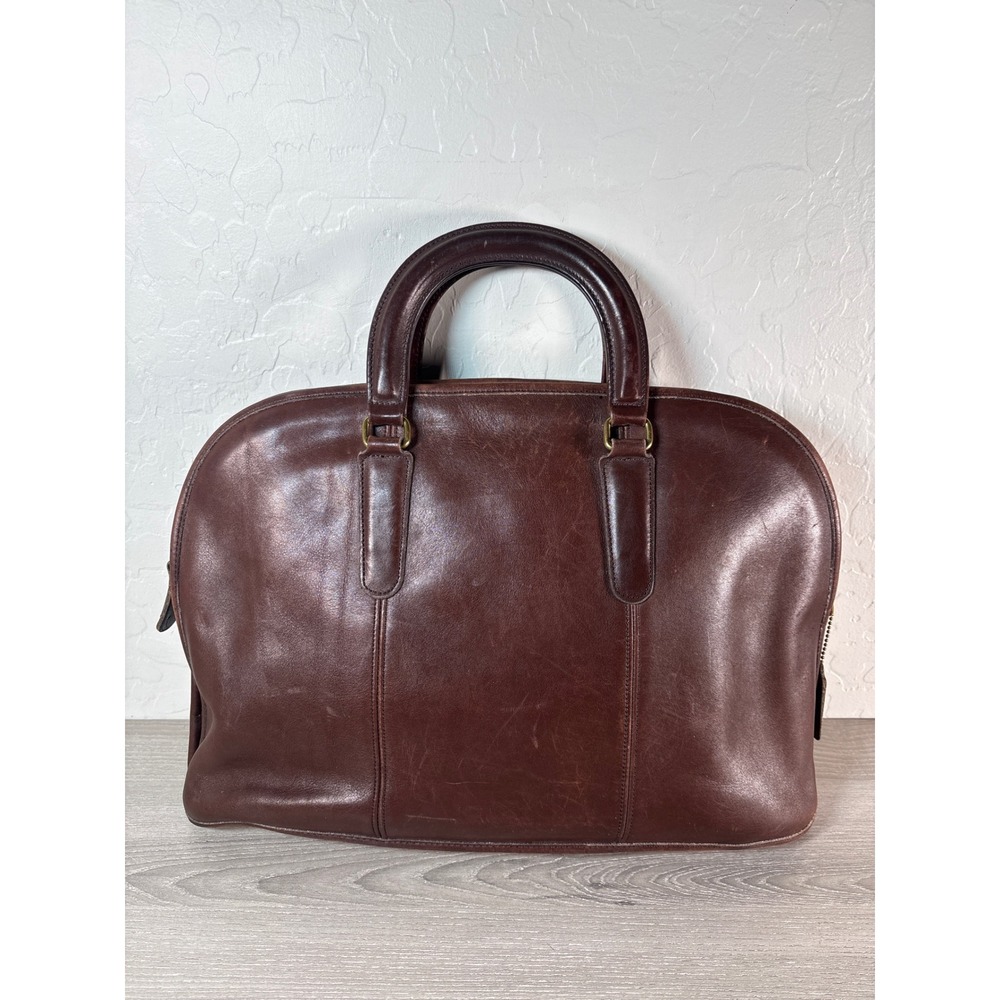 Coach‎ Vintage Bancroft Leather Briefcase Satchel 5290 Brown Round Top **Read**